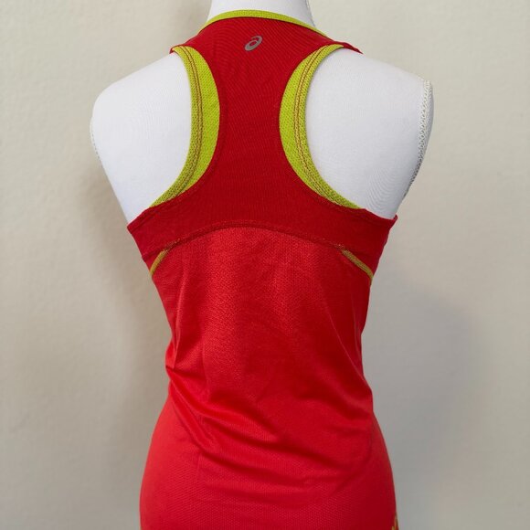 Asics Running Top | Red-Orange & Neon Yellow | Size XS | Lightweight Performance - Picture 3 of 5